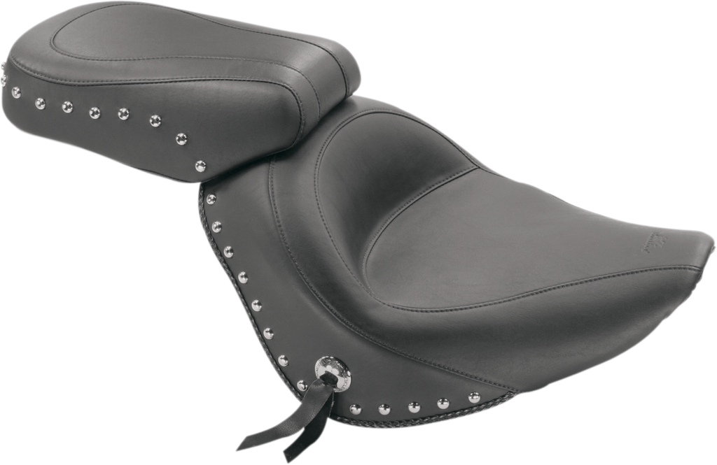 MUSTANG Wide Pillion Seat - Studded - Softail '06-'10 Wide-Style Rear Seat - Team Dream Rides