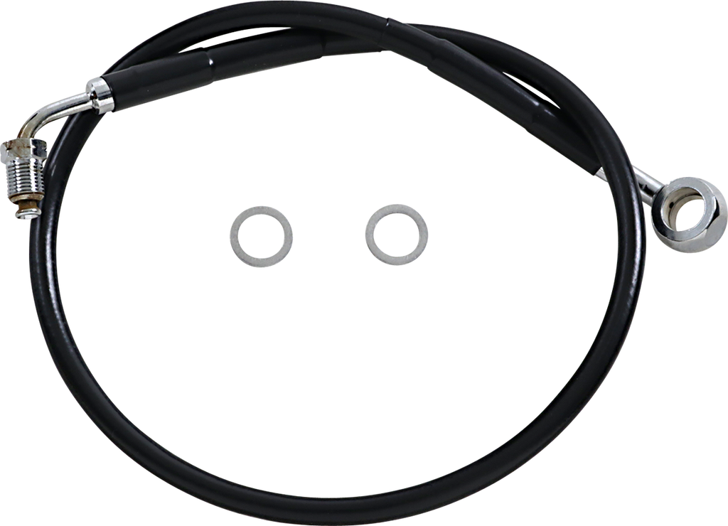 DRAG SPECIALTIES Brake Line - +4" - Black - '18-'20 Softail Extended Length Stainless Steel Brake Line - Team Dream Rides