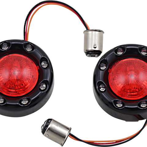 CUSTOM DYNAMICS Bullet Turn Signal 1157 - Black - Red Lens ProBEAM® Bullet Ringz™ 1157 Rear Turn Signals - Team Dream Rides
