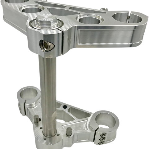 PRO-ONE PERF.MFG. Triple Tree - Raw Aluminum - 39 mm - 0° 39 MM Triple Tree - Team Dream Rides