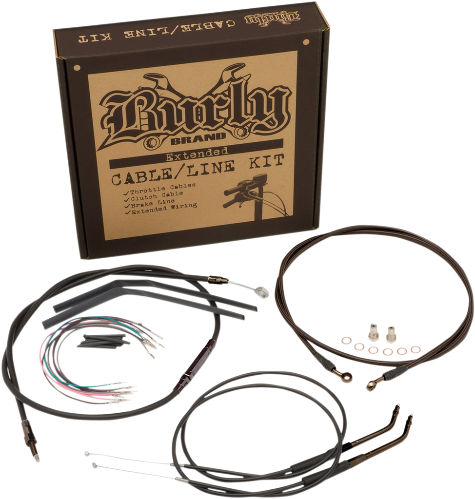 BURLY BRAND Black Vinyl Jail Bar Cable Kit for 12" Handlebars Jail Bar Cable Kit - Team Dream Rides