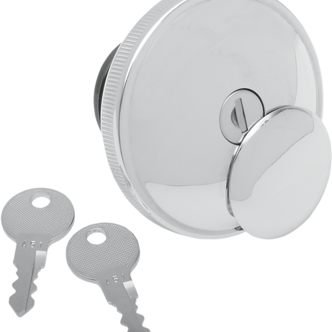 DRAG SPECIALTIES Locking Gas Cap - Chrome - Non-Vented Screw-In Locking Gas Cap — Non-Vented - Team Dream Rides