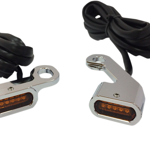DRAG SPECIALTIES LED Handlebar Marker Lights - Mech. Clutch - Chrome/Amber LED Handlebar Marker Lights - Team Dream Rides