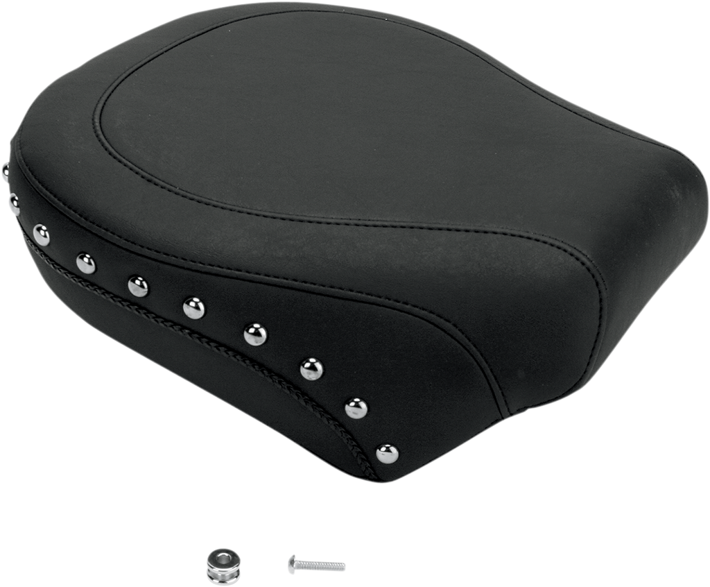 MUSTANG Wide Pillion Seat - Studded - Softail '06-'10 Wide-Style Rear Seat - Team Dream Rides