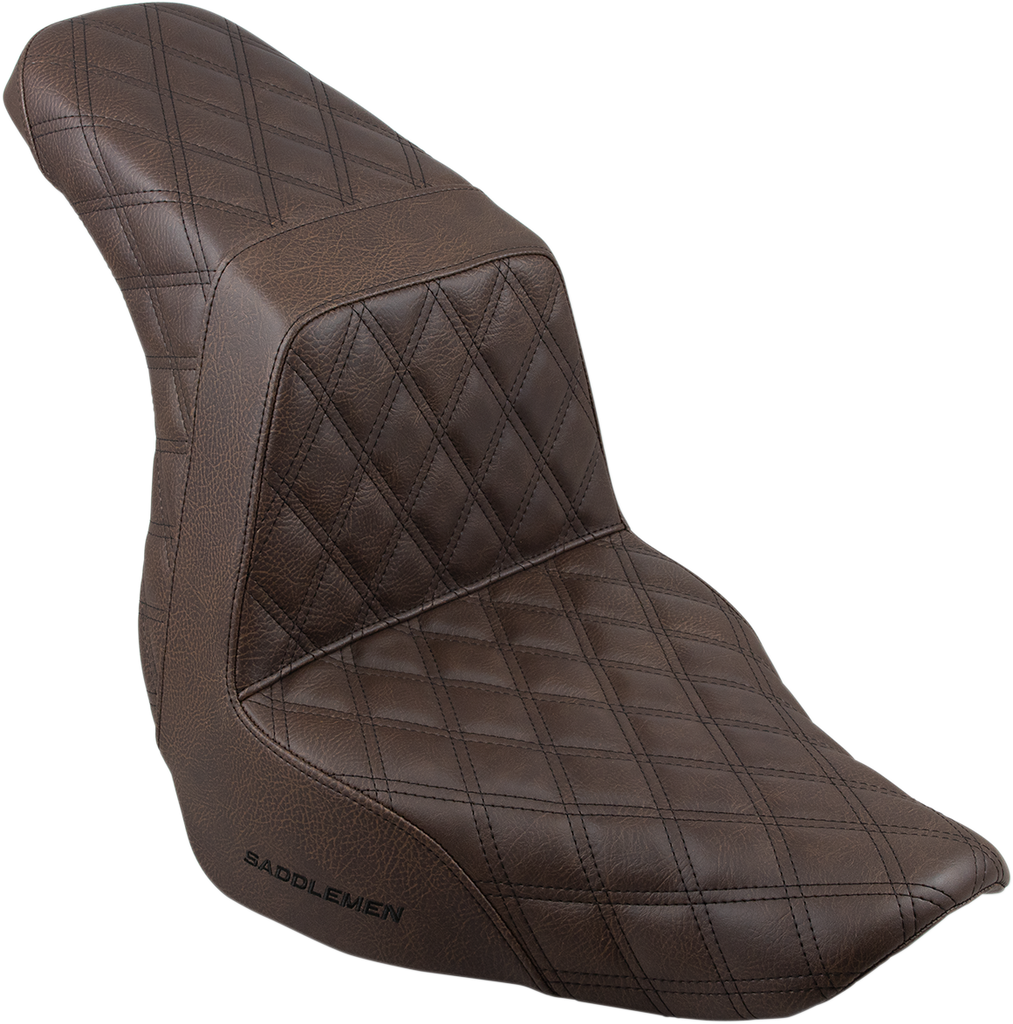 SADDLEMEN Step Up Seat - Lattice Stitched - Brown Step Up Seat — Lattice Stitched - Team Dream Rides