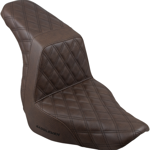 SADDLEMEN Step Up Seat - Lattice Stitched - Brown Step Up Seat — Lattice Stitched - Team Dream Rides