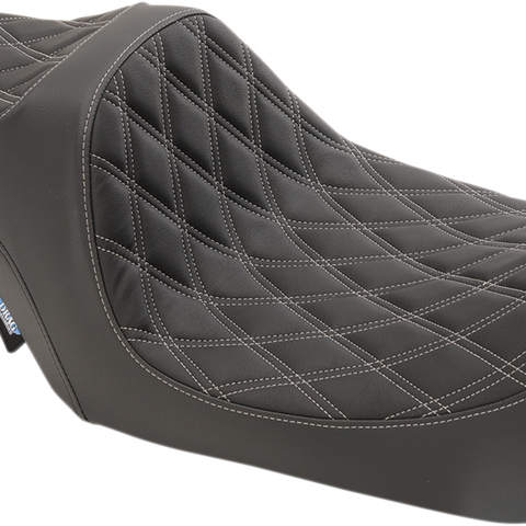 DRAG SPECIALTIES SEATS Predator III Seat - Double Diamond - Vinyl - Silver Stitched - FL Predator III Seat - Team Dream Rides