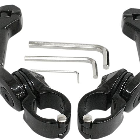 RIVCO PRODUCTS Highway Pegs With Mount - Black Highway Pegs with Mount Set Kit - Team Dream Rides