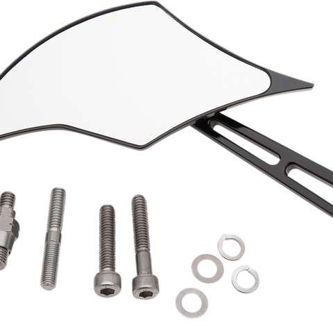 PRO-ONE PERF.MFG. Mirror - Black - Left Billet Aluminum Mirrors with Clear Glass — Weekend Warrior - Team Dream Rides