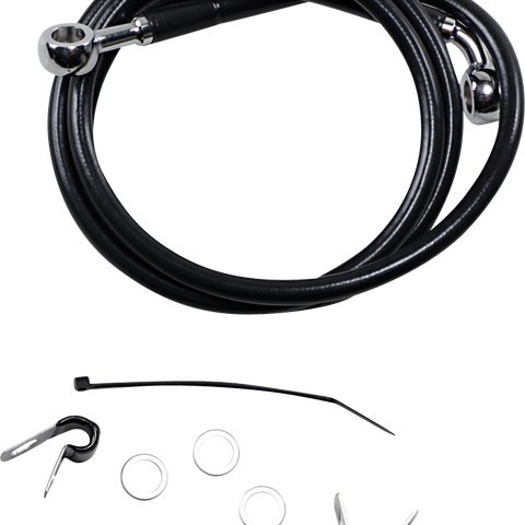 DRAG SPECIALTIES Brake Line - Front - Black - +10