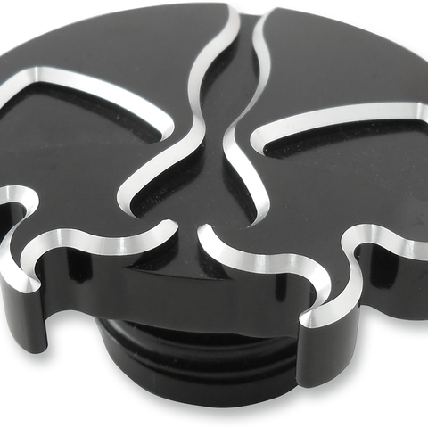 DRAG SPECIALTIES Split Skull Gas Cap - Black - Non-Vented Split Skull Gas Cap — Non-Vented - Team Dream Rides
