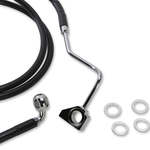 DRAG SPECIALTIES Brake Line - Front - Black - +6