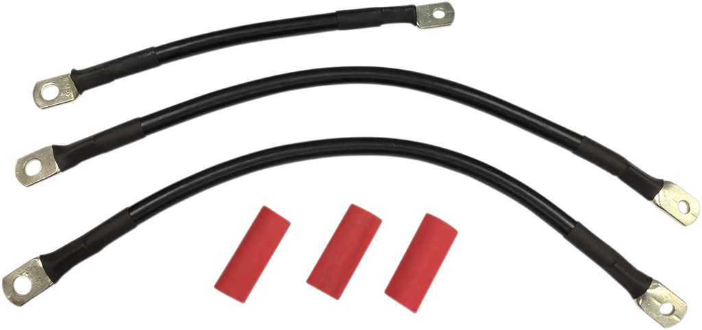 DRAG SPECIALTIES Black Battery Cable Set - '93-'08 FL Battery Cable Set - Team Dream Rides