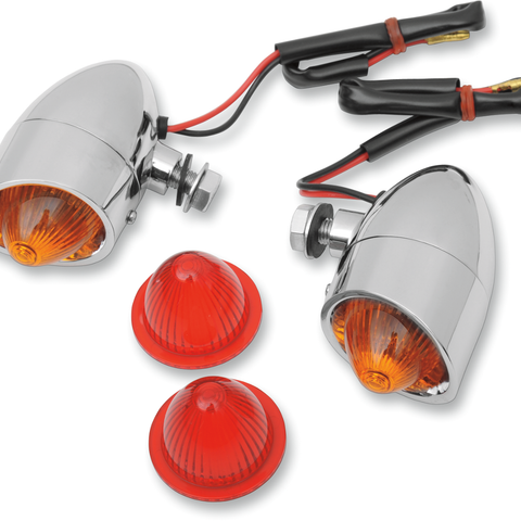 DRAG SPECIALTIES Mini Retro-Style Marker Light Kit - Amber/Red Mini Retro-Style Marker Light - Team Dream Rides