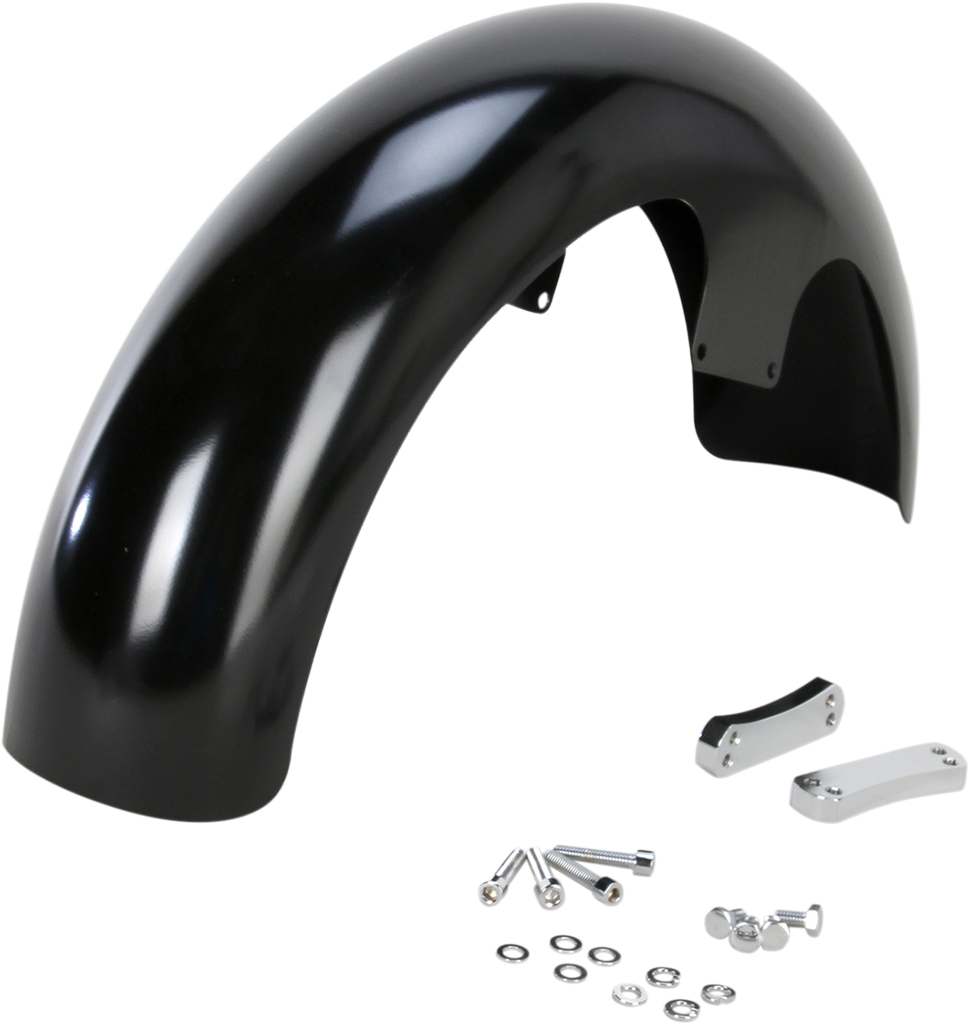 KLOCK WERKS Wrapper Fender Kit - Steel - Black - 16"-19" - '14-'20 FL Tire Hugger Front Fender for Dresser - Team Dream Rides