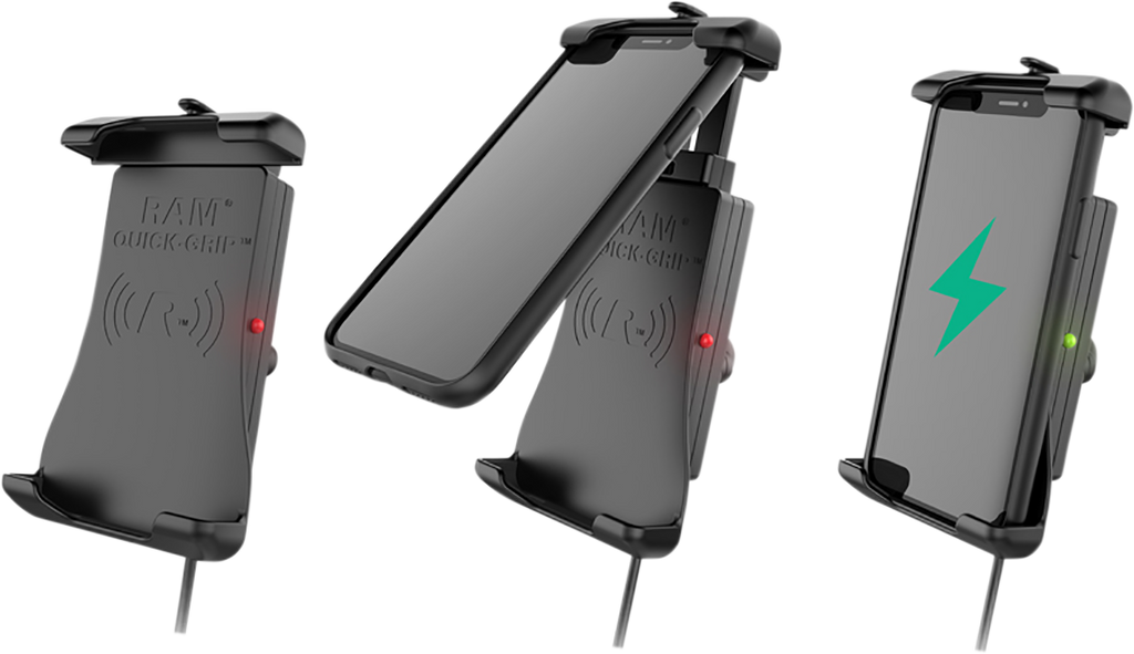 RAM MOUNT Quick-Grip™ Waterproof Wireless Charging Holder Quick-Grip™ Waterproof Wireless Charging Mount - Team Dream Rides