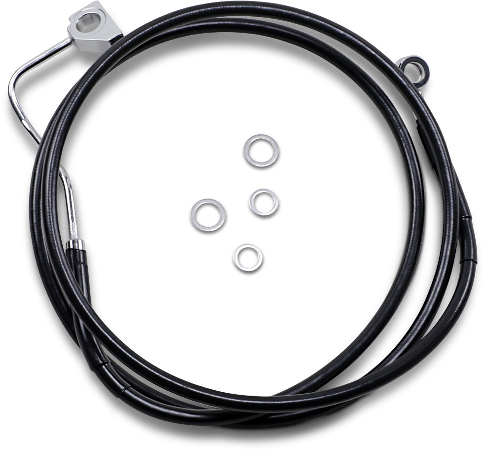 DRAG SPECIALTIES Brake Line - Front - Black - +2" with ABS Extended Length Black Vinyl Brake Line Kit - Team Dream Rides