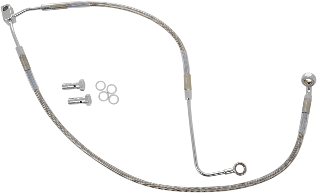 DRAG SPECIALTIES Brake Line- Front - FXS '12-'13 Stainless Steel Brake Line Kit - Team Dream Rides