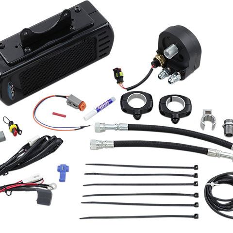 ULTRACOOL Oil Cooler Kit - Black - Side Mount - FLH 3.0 Side Mount Oil Cooler with Fan Kit for FLH - Team Dream Rides