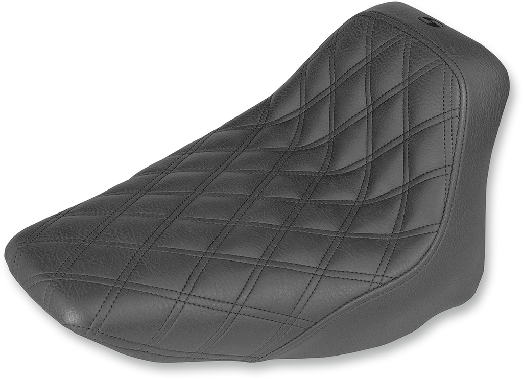 SADDLEMEN Renegade Seat - Lattice Stitched - Black - FLST Renegade LS Solo Seat - Team Dream Rides