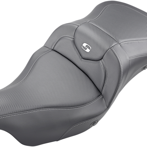SADDLEMEN Extended Reach Road Sofa Seat - Carbon Fiber - Heated Extended Reach Road Sofa  Seat - Team Dream Rides