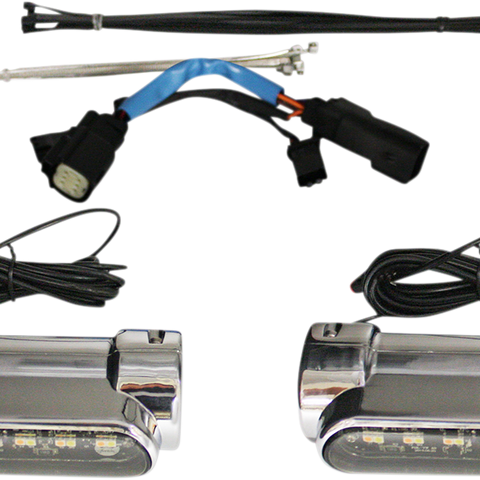 CUSTOM DYNAMICS Engine Guard Light - '10-'13 FLHX - Chrome Dynamic Amber/White Engine Guard LEDs - Team Dream Rides