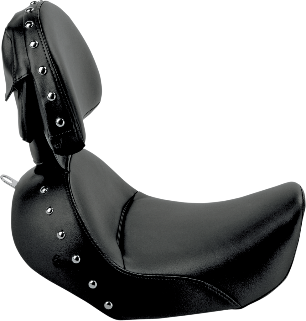 SADDLEMEN Studded Heels Down Seat - Backrest - Dyna Heels Down Solo Seat - Team Dream Rides