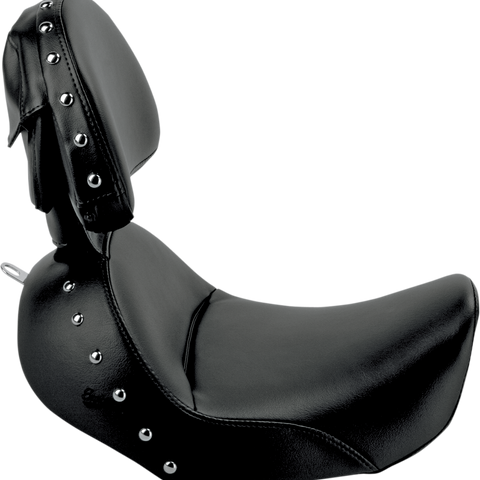 SADDLEMEN Studded Heels Down Seat - Backrest - Dyna Heels Down Solo Seat - Team Dream Rides