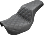 SADDLEMEN Step Up Seat - Lattice Stitched - Black - Dyna Step Up Seat — Lattice Stitched - Team Dream Rides
