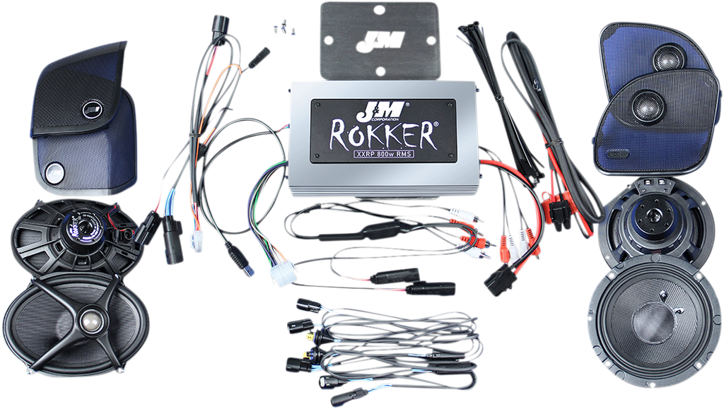 J & M ROKKER® XXR EXTREME 800w 4-Spkr/Amp Install Kit - 14-20 FLTR ROKKER Amplifier/Speaker Kit - Team Dream Rides