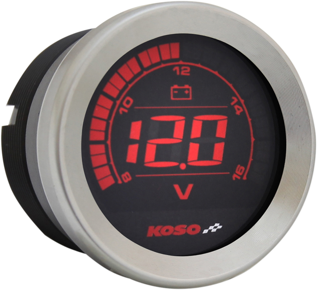 KOSO NORTH AMERICA 2" Voltmeter Gauge - Chrome Replacement Gauge - Team Dream Rides