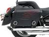 SADDLEMEN Flame Saddlebag - Red -Large Highwayman Tattoo Saddlebags - Team Dream Rides