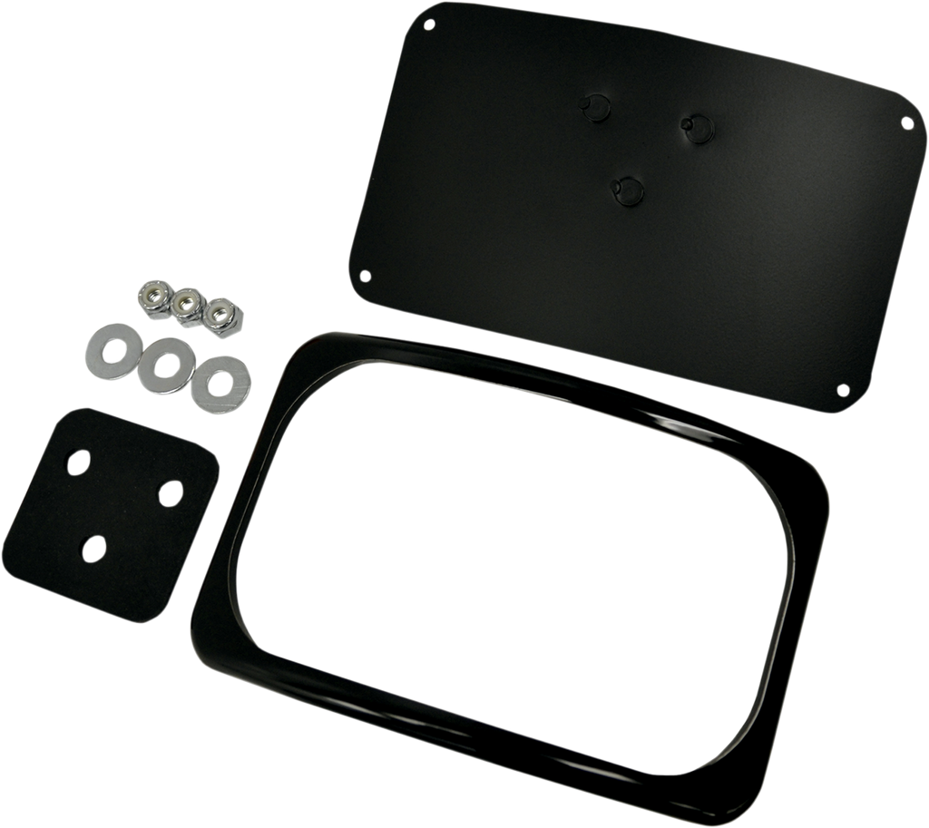 DRAG SPECIALTIES License Plate Mount - 3 Hole - Gloss Black Small Radius Three-Bolt Style License Plate Mount Assembly - Team Dream Rides