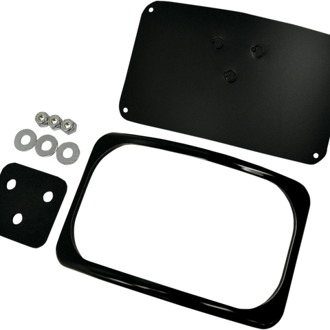 DRAG SPECIALTIES License Plate Mount - 3 Hole - Gloss Black Small Radius Three-Bolt Style License Plate Mount Assembly - Team Dream Rides