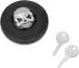 DRAG SPECIALTIES Skull Locking Gas Cap - Black - Non-Vented Screw-In Locking Skull Gas Cap - Team Dream Rides