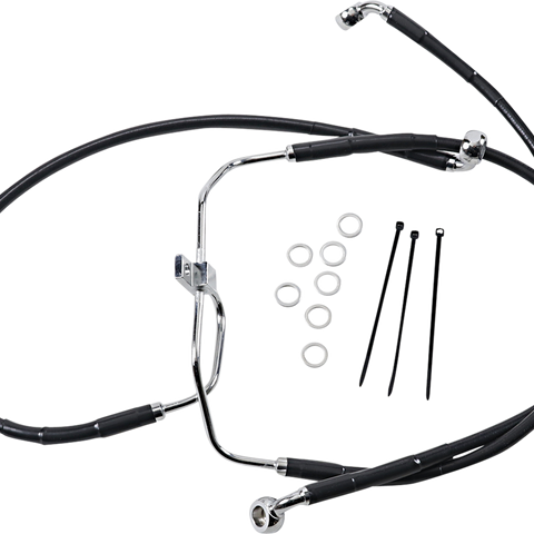 DRAG SPECIALTIES Brake Line - Front - Black - +2