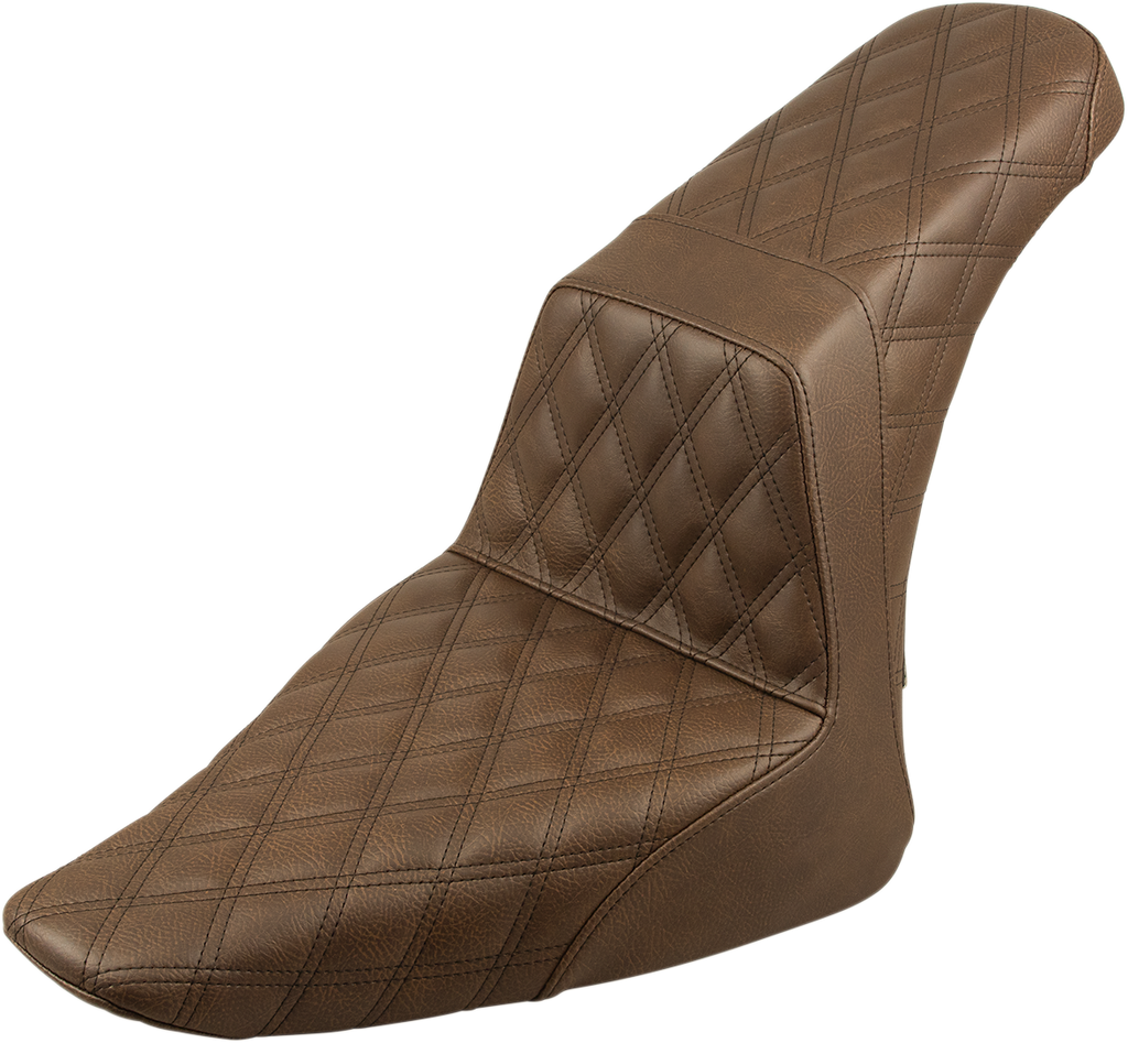 SADDLEMEN Step Up Seat - Lattice Stitched - Brown -FLS Step Up Seat — Lattice Stitched - Team Dream Rides