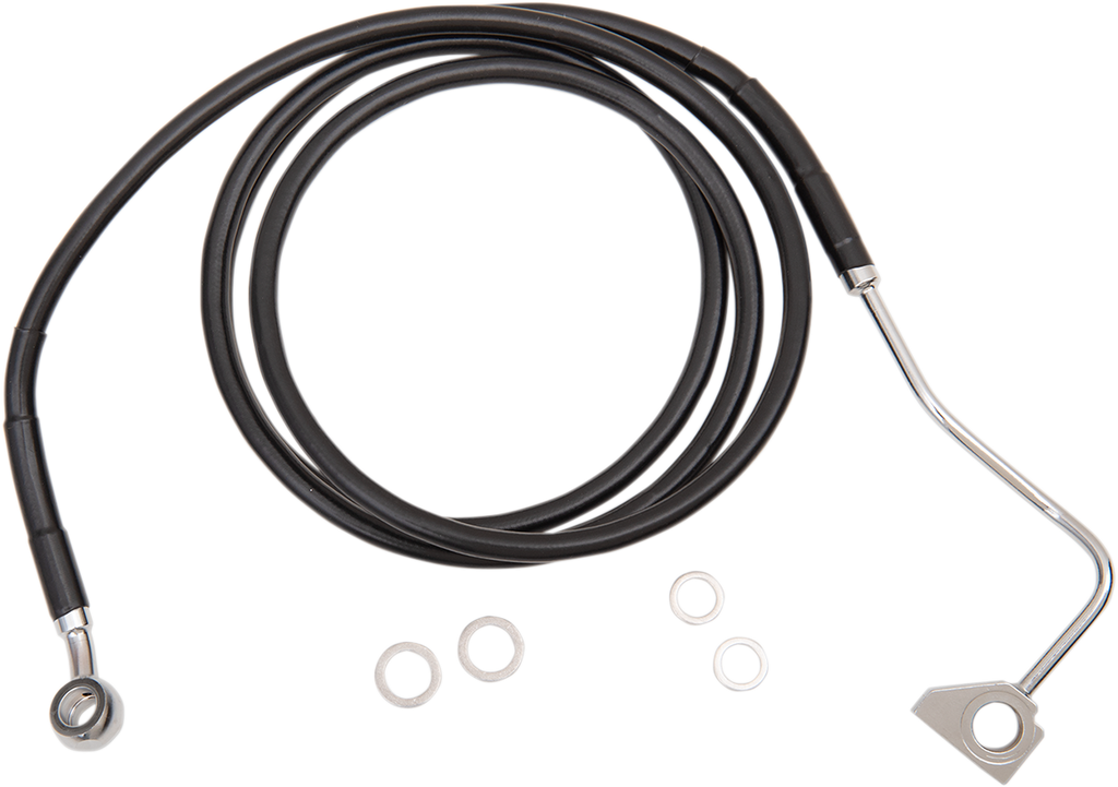 DRAG SPECIALTIES Brake Line - Front - Black - +6" with ABS Extended Length Black Vinyl Brake Line Kit - Team Dream Rides