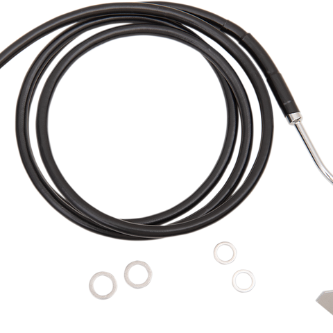 DRAG SPECIALTIES Brake Line - Front - Black - +6