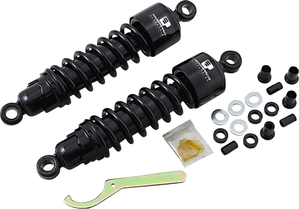 PROGRESSIVE SUSPENSION 412 Series Shock - 12" - Standard - Black - FLH/T 412 Series Shocks — Black - Team Dream Rides