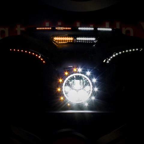 CUSTOM DYNAMICS Fairing Vent Trim - 14+FLH - White/Amber Turn Signals Batwing Vent Insert LED Light Kit - Team Dream Rides