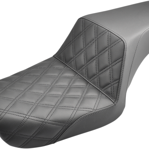 SADDLEMEN Step Up Seat - Lattice Stitched - Dyna Step Up Seat — Lattice Stitched - Team Dream Rides