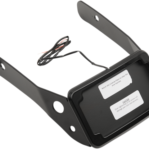 CYCLE VISIONS LP Plate Frame & Mount with Tag Light - FXDWG - Black Curved License Plate Frame and Mount with License Plate Light - Team Dream Rides