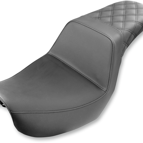 SADDLEMEN Step Up Seat - Rear Lattice Stitched - Dyna Rear Step Up LS Seat - Team Dream Rides