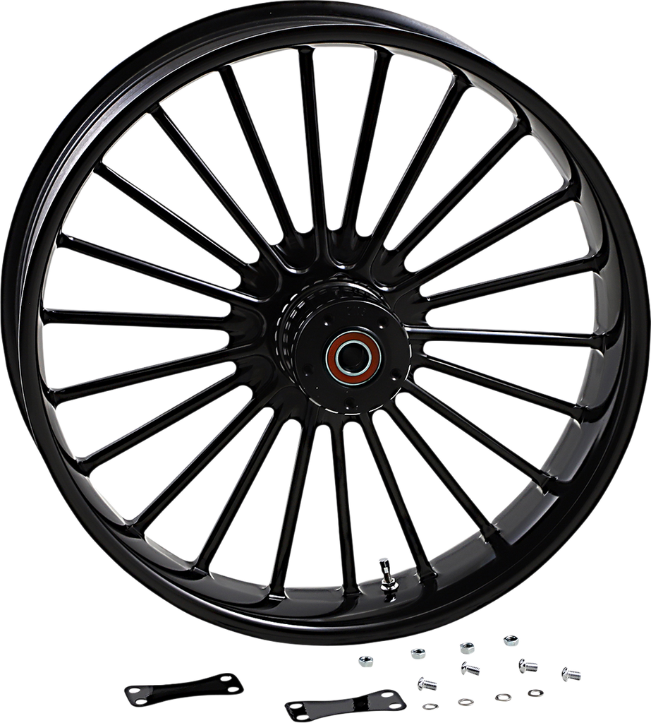 RC COMPONENTS Front Wheel - Illusion - Black - 21 X 3.5 - No ABS One-Piece Forged Illusion Wheel - Team Dream Rides
