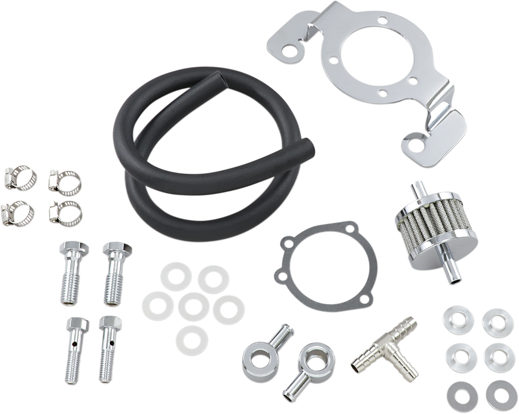 DRAG SPECIALTIES Carburetor Support/Breater 93-14Big Twin Crankcase Breather/Support Bracket Kit - Team Dream Rides