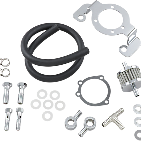 DRAG SPECIALTIES Carburetor Support/Breater 93-14Big Twin Crankcase Breather/Support Bracket Kit - Team Dream Rides