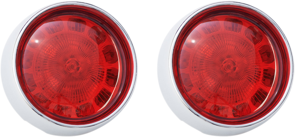 CUSTOM DYNAMICS Bullet Turn Signal - 1156 - Chrome - Red Lens ProBeam® Bullet Bezel Rear LED Turn Signal Inserts - Team Dream Rides