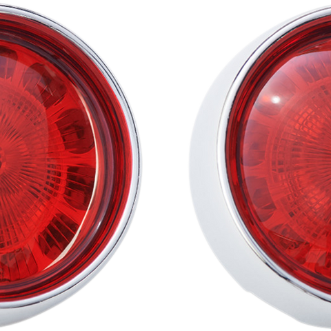 CUSTOM DYNAMICS Bullet Turn Signal - 1156 - Chrome - Red Lens ProBeam® Bullet Bezel Rear LED Turn Signal Inserts - Team Dream Rides