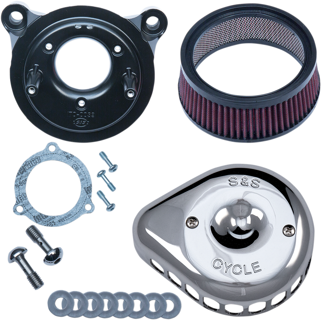 S&S CYCLE Air Cleaner Chrome Mounted Throttle By Wire -16 Mini Teardrop Stealth Air Cleaner Kit - Team Dream Rides